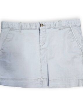 Old Navy Womens Y2K Mini Skirt Size 12 Grey Khaki Cotton Preppy Classic Academia
